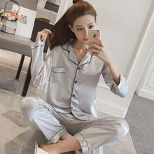 Load image into Gallery viewer, Short Sleeve Silk Pajamas Spring Women Summer Pajama Sets Silk Pijama Sleepwear Pyjamas Plus Size 3XL 4XL 5XL 85kg Nightwear Set