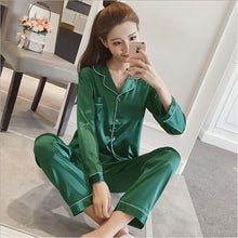 Load image into Gallery viewer, Short Sleeve Silk Pajamas Spring Women Summer Pajama Sets Silk Pijama Sleepwear Pyjamas Plus Size 3XL 4XL 5XL 85kg Nightwear Set