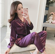 Load image into Gallery viewer, Short Sleeve Silk Pajamas Spring Women Summer Pajama Sets Silk Pijama Sleepwear Pyjamas Plus Size 3XL 4XL 5XL 85kg Nightwear Set