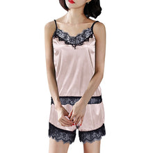 Load image into Gallery viewer, Women Sexy Pajamas Set Sexy Lace Spaghetti Strap Lingerie Sleepwear Suit Casual V-Neck Female 2 Piece Nightwear Shorts Set