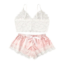 Load image into Gallery viewer, Long sleeve Womens Pajamas Sexy Lace Lingerie Nightwear Underwear Sleepwear 3PC Suit Pajama Sets For Women Pijama Mujer