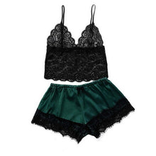 Load image into Gallery viewer, Long sleeve Womens Pajamas Sexy Lace Lingerie Nightwear Underwear Sleepwear 3PC Suit Pajama Sets For Women Pijama Mujer