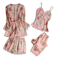 Load image into Gallery viewer, Long sleeve Womens Pajamas Sexy Lace Lingerie Nightwear Underwear Sleepwear 3PC Suit Pajama Sets For Women Pijama Mujer