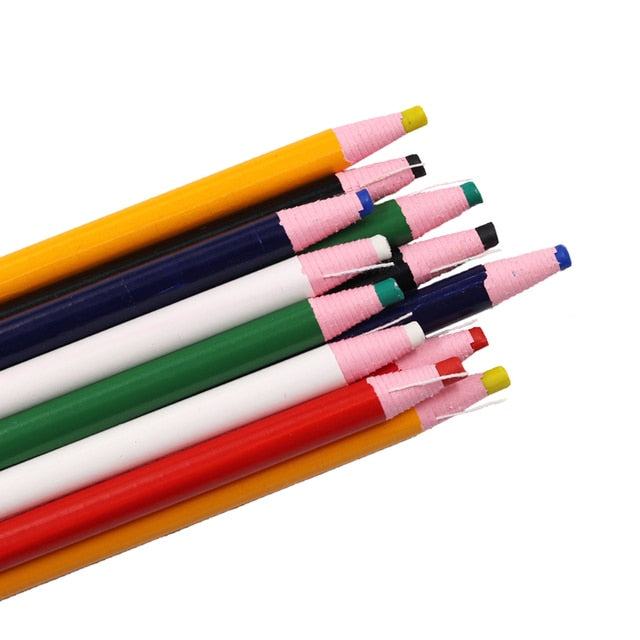 12pcs Colorful Sewing Tailor's Chalk Pencils Cut-free Chalk Fabric Marker Pen for Patchwork DIY Clothing Tool Garment Accessory