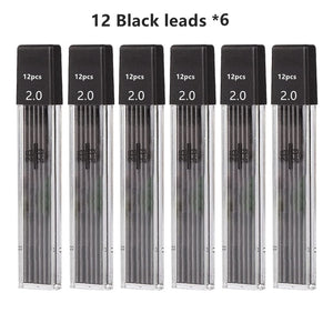 2.0 mm Mechanical Pencils Set 2B Automatic Student Pencils Color/Black Lead Refills Art Sketch Kawaii