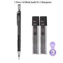 Load image into Gallery viewer, 2.0 mm Mechanical Pencils Set 2B Automatic Student Pencils Color/Black Lead Refills Art Sketch Kawaii