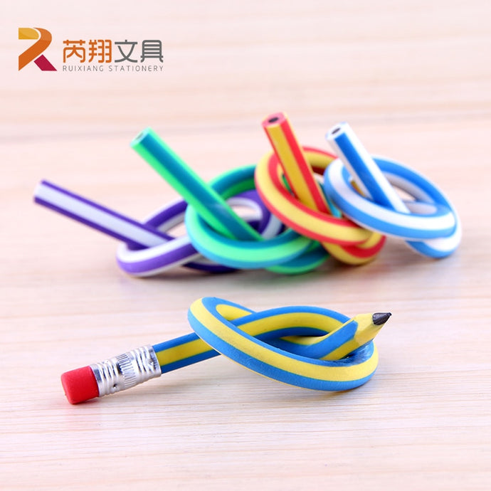 New Arrival 5PCS Cute Colorful Magic Bendy Flexible Soft Pencil with Eraser