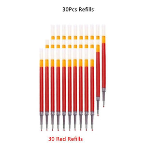 3+20Pcs Ballpoint Pen And Refill Black Blue Red Ink Bullet 0.5mm Gel Pens