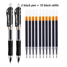 Load image into Gallery viewer, 3+20Pcs Ballpoint Pen And Refill Black Blue Red Ink Bullet 0.5mm Gel Pens