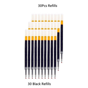 3+20Pcs Ballpoint Pen And Refill Black Blue Red Ink Bullet 0.5mm Gel Pens