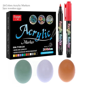 36 Colors Acrylic Paint Pens Brush Marker Pen for Rock Painting, Stone, Ceramic, Glass, Wood, Canvas ,DIY Art Making Supplies
