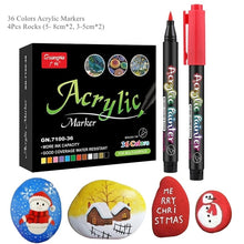 Load image into Gallery viewer, 36 Colors Acrylic Paint Pens Brush Marker Pen for Rock Painting, Stone, Ceramic, Glass, Wood, Canvas ,DIY Art Making Supplies