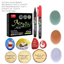 Load image into Gallery viewer, 36 Colors Acrylic Paint Pens Brush Marker Pen for Rock Painting, Stone, Ceramic, Glass, Wood, Canvas ,DIY Art Making Supplies