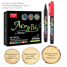 Load image into Gallery viewer, 36 Colors Acrylic Paint Pens Brush Marker Pen for Rock Painting, Stone, Ceramic, Glass, Wood, Canvas ,DIY Art Making Supplies