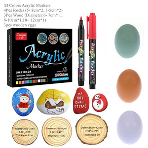 36 Colors Acrylic Paint Pens Brush Marker Pen for Rock Painting, Stone, Ceramic, Glass, Wood, Canvas ,DIY Art Making Supplies