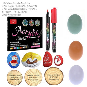 36 Colors Acrylic Paint Pens Brush Marker Pen for Rock Painting, Stone, Ceramic, Glass, Wood, Canvas ,DIY Art Making Supplies