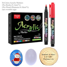 Load image into Gallery viewer, 36 Colors Acrylic Paint Pens Brush Marker Pen for Rock Painting, Stone, Ceramic, Glass, Wood, Canvas ,DIY Art Making Supplies