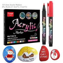 Load image into Gallery viewer, 36 Colors Acrylic Paint Pens Brush Marker Pen for Rock Painting, Stone, Ceramic, Glass, Wood, Canvas ,DIY Art Making Supplies