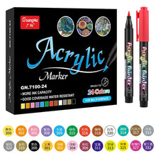 Load image into Gallery viewer, 36 Colors Acrylic Paint Pens Brush Marker Pen for Rock Painting, Stone, Ceramic, Glass, Wood, Canvas ,DIY Art Making Supplies
