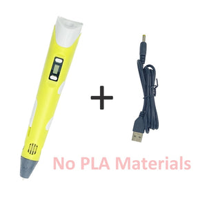 3D Pen Printing Pencils OLED Display Gel Art Craft Printer PLA ABS Filament 3D Drawing Print For Kids/Adults Creative