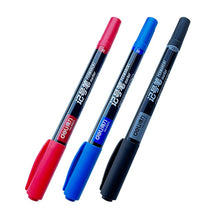 Charger l&#39;image dans la galerie, 3Pcs High Quality Waterproof Permanent dual Tip 0.5/1.0 mm Nib Black Blue Red Art Marker Pens
