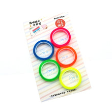 Load image into Gallery viewer, 5 Roll 5 Colors Stickers Transparent Fluorescent Index Tabs Flags 5m Sticky Note