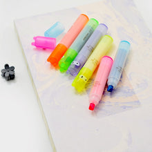 Charger l&#39;image dans la galerie, 6PCS/Set Rabbit Mini Fluorescent Highlighter Pen Kawaii Chalk Marker Pens  Stationery Material Escolar Papelaria  School Supplie