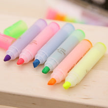 Charger l&#39;image dans la galerie, 6PCS/Set Rabbit Mini Fluorescent Highlighter Pen Kawaii Chalk Marker Pens  Stationery Material Escolar Papelaria  School Supplie