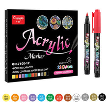 Load image into Gallery viewer, 36 Colors Acrylic Paint Pens Brush Marker Pen for Rock Painting, Stone, Ceramic, Glass, Wood, Canvas ,DIY Art Making Supplies