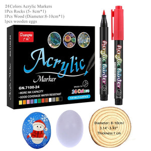 36 Colors Acrylic Paint Pens Brush Marker Pen for Rock Painting, Stone, Ceramic, Glass, Wood, Canvas ,DIY Art Making Supplies