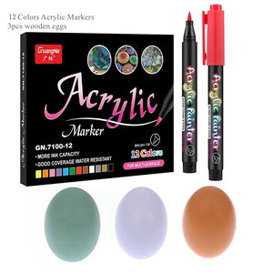 36 Colors Acrylic Paint Pens Brush Marker Pen for Rock Painting, Stone, Ceramic, Glass, Wood, Canvas ,DIY Art Making Supplies