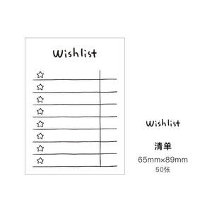 Journamm 50pcs Simplicity Cute Styles Memo Pad Scrapbooking Decoration Office Supplies Creative Stationery Planner Sticky Notes