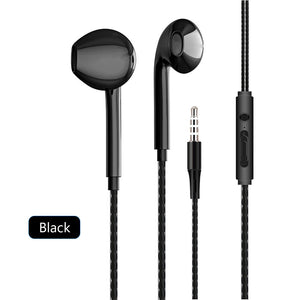 3.5mm Wired Earphones Bass Stereo Earbuds with Mic for iPhone Samsung Xiaomi Huawei PC