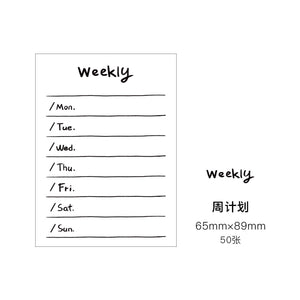 Journamm 50pcs Simplicity Cute Styles Memo Pad Scrapbooking Decoration Office Supplies Creative Stationery Planner Sticky Notes