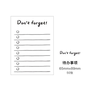 Journamm 50pcs Simplicity Cute Styles Memo Pad Scrapbooking Decoration Office Supplies Creative Stationery Planner Sticky Notes