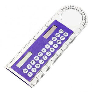 Hot Sale Mini Ultra-thin Straight Ruler with Solar Calculator Magnifier Multifunction Calculator 10cm