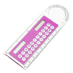 Hot Sale Mini Ultra-thin Straight Ruler with Solar Calculator Magnifier Multifunction Calculator 10cm