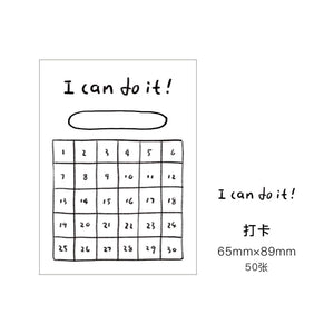 Journamm 50pcs Simplicity Cute Styles Memo Pad Scrapbooking Decoration Office Supplies Creative Stationery Planner Sticky Notes