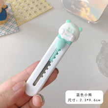 Load image into Gallery viewer, Kawaii Cartoon Animals Mini Portable Ulity Knife Box Cutter Pocket Stretch Paper Cutters