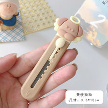 Load image into Gallery viewer, Kawaii Cartoon Animals Mini Portable Ulity Knife Box Cutter Pocket Stretch Paper Cutters