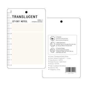 MOHAMM 50/100 Sheets Transparent Waterproof Posted It Sticky Notepads