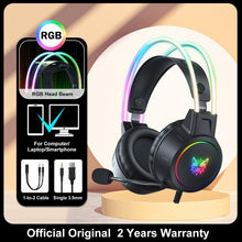 Charger l&#39;image dans la galerie, ONIKUMA K9 Pink Cat Ear Headphones with RGB LED Light Flexible Mic Gaming Headset 7.1 Surround Computer Earphones for PC Gamer