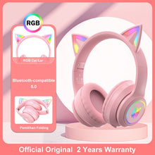 Charger l&#39;image dans la galerie, ONIKUMA K9 Pink Cat Ear Headphones with RGB LED Light Flexible Mic Gaming Headset 7.1 Surround Computer Earphones for PC Gamer