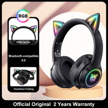Charger l&#39;image dans la galerie, ONIKUMA K9 Pink Cat Ear Headphones with RGB LED Light Flexible Mic Gaming Headset 7.1 Surround Computer Earphones for PC Gamer