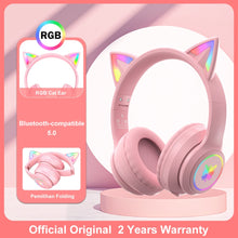 Charger l&#39;image dans la galerie, ONIKUMA K9 Pink Cat Ear Headphones with RGB LED Light Flexible Mic Gaming Headset 7.1 Surround Computer Earphones for PC Gamer
