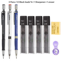 Load image into Gallery viewer, 2.0 mm Mechanical Pencils Set 2B Automatic Student Pencils Color/Black Lead Refills Art Sketch Kawaii