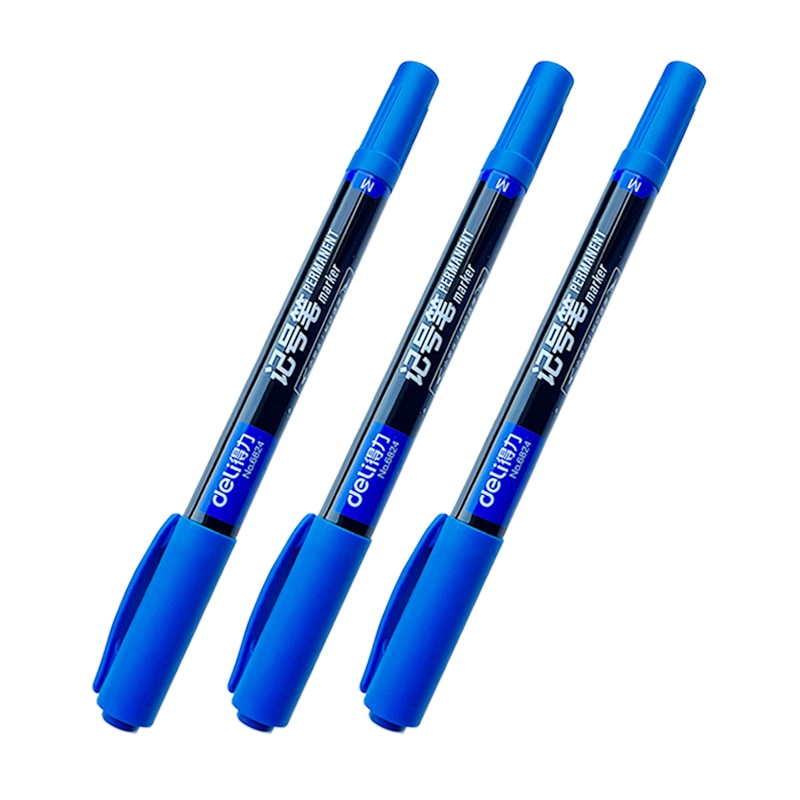 3Pcs High Quality Waterproof Permanent dual Tip 0.5/1.0 mm Nib Black Blue Red Art Marker Pens