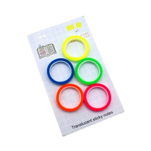 Load image into Gallery viewer, 5 Roll 5 Colors Stickers Transparent Fluorescent Index Tabs Flags 5m Sticky Note