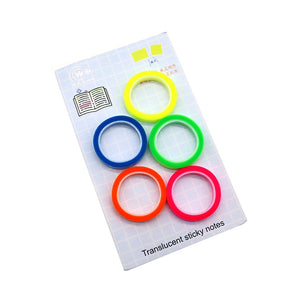 5 Roll 5 Colors Stickers Transparent Fluorescent Index Tabs Flags 5m Sticky Note