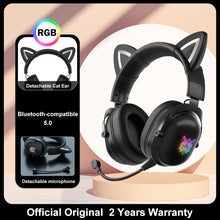Charger l&#39;image dans la galerie, ONIKUMA K9 Pink Cat Ear Headphones with RGB LED Light Flexible Mic Gaming Headset 7.1 Surround Computer Earphones for PC Gamer